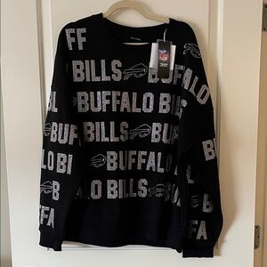 Game day Couture Buffalo Bills Black Pullover Sweater with diamonds